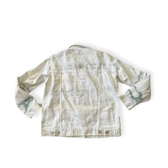 Zara TIE-DYE Denim Jacket, Size M, White/green,  New with tag - Picture 4 of 14